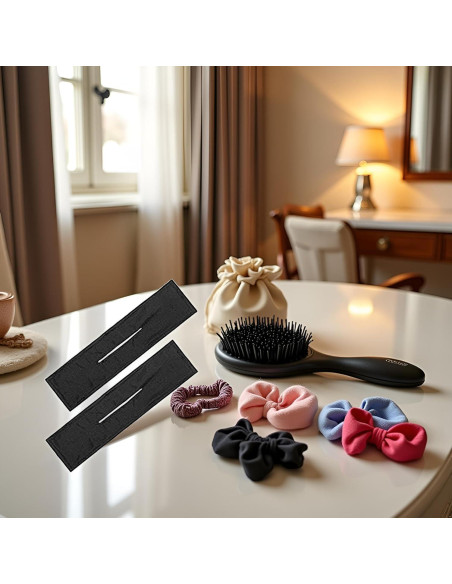 Juego de 2 Clips Mágicos de Tela Negra para Chignon GANPUB