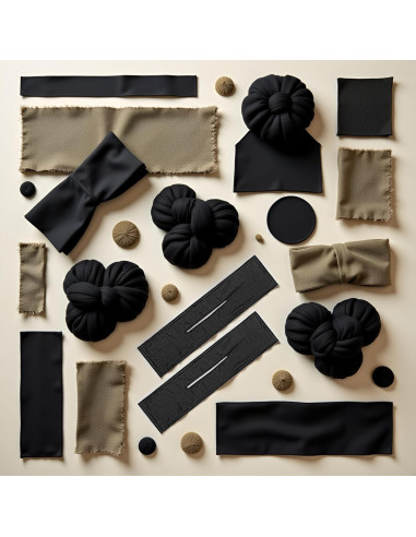 Juego de 2 Clips Mágicos de Tela Negra para Chignon GANPUB