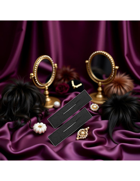 Juego de 2 Clips Mágicos de Tela Negra para Chignon GANPUB
