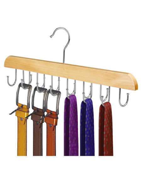 Perchero de Cinturones ASTIMESA Beige con 14 Ganchos Giratorio