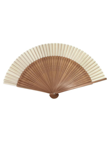 Abanico de Mano WQZOSTC Blanco Plegable 100% Bambú 38 cm