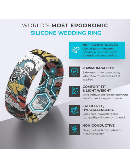 Anillo de Boda de Silicona ThunderFit para Hombres 8mm