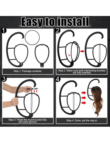 Soporte de Peluca ProSuites con Peine - Set de Viaje 25.9 cm