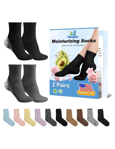 Calcetines Hidratantes de Gel Pnrskter - 2 Pares para Talones Secos