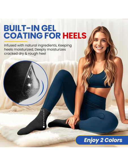 Calcetines Hidratantes de Gel Pnrskter - 2 Pares para Talones Secos