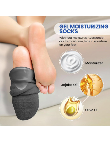 Calcetines Hidratantes de Gel Pnrskter - 2 Pares para Talones Secos