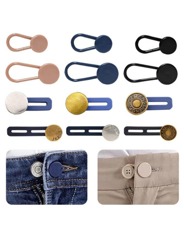 12 Extensores de Botón para Pantalones Rukinovi - Ajuste 2.54 a 3.56 cm