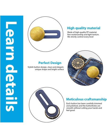 12 Extensores de Botón para Pantalones Rukinovi - Ajuste 2.54 a 3.56 cm