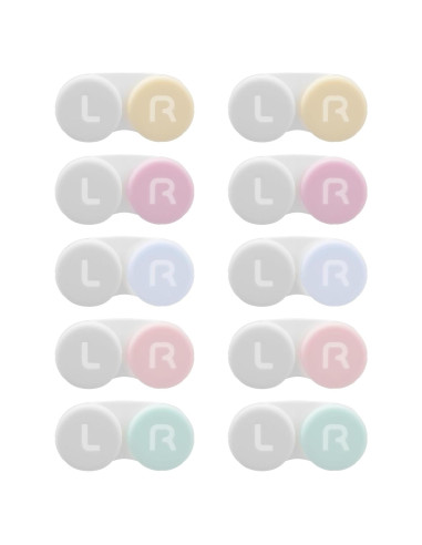 Paquete de 10 cajas para lentes de contacto A-209, 5 colores