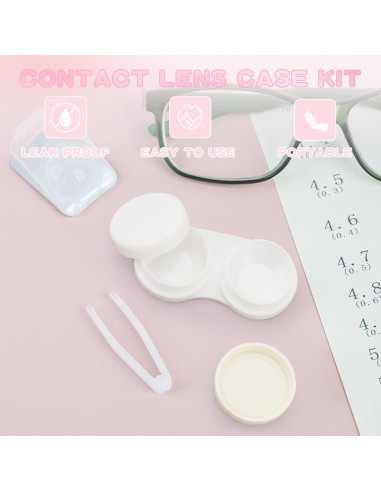 Paquete de 10 cajas para lentes de contacto A-209, 5 colores