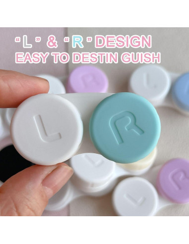 Paquete de 10 cajas para lentes de contacto A-209, 5 colores