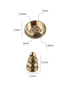4 Soportes de Incienso de Latón Kopida, Diseño Calabaza 5 Agujeros 2