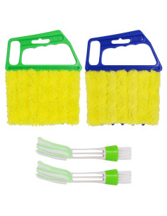 Limpiador de Persianas BUXIMN 4 Piezas 7 Dedos Azul Verde