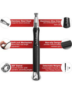 Cuerda de Salto con Peso Huhloch, 3m, Auto-Bloqueo, Antideslizante 2