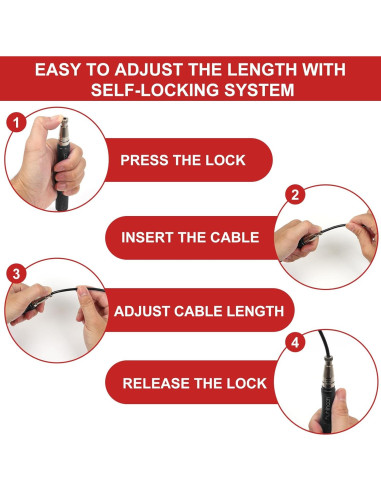 Cuerda de Salto con Peso Huhloch, 3m, Auto-Bloqueo, Antideslizante