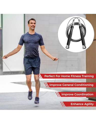 Cuerda de Salto con Peso Huhloch, 3m, Auto-Bloqueo, Antideslizante