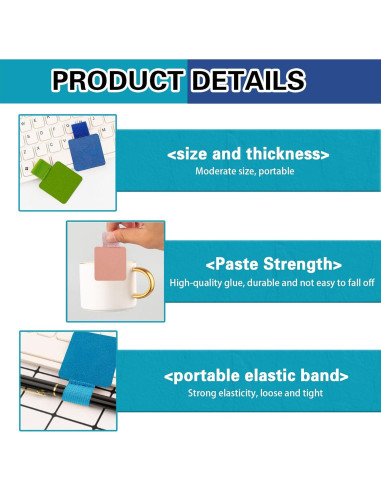 10 Soportes de Bolígrafo de Cuero Enodny Multicolor 6x4cm