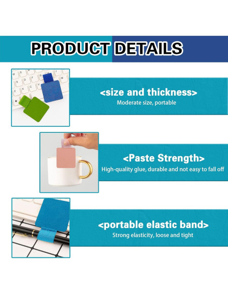 10 Soportes de Bolígrafo de Cuero Enodny Multicolor 6x4cm