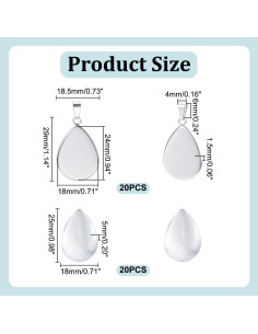20 Juegos de Cabochones en Blanco con Bezel de Acero Inoxidable 2