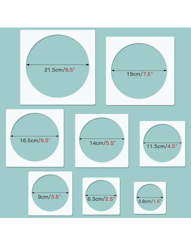 Plantilla de Círculo Grande 8 Piezas HVSWLY para Pintura