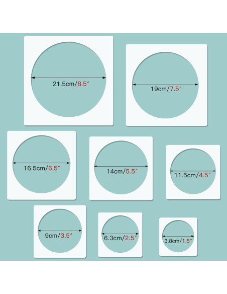 Plantilla de Círculo Grande 8 Piezas HVSWLY para Pintura
