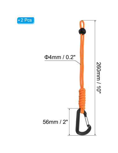Llaveros de Paracord PATIKIL Naranja 26cm Ajustable para Camping