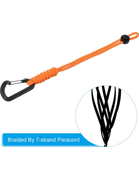 Llaveros de Paracord PATIKIL Naranja 26cm Ajustable para Camping