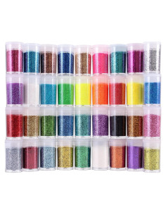 Juego de 36 Colores de Brillo Fino Licool para Manualidades y Maquillaje