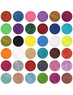 Juego de 36 Colores de Brillo Fino Licool para Manualidades y Maquillaje 2