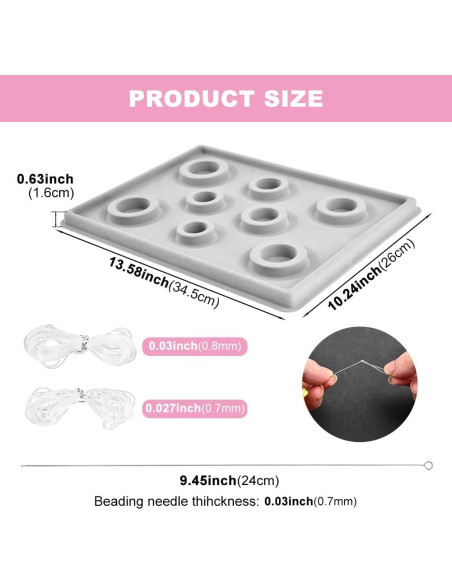 Tablero de cuentas para pulseras NOWHYX con hilos y aguja