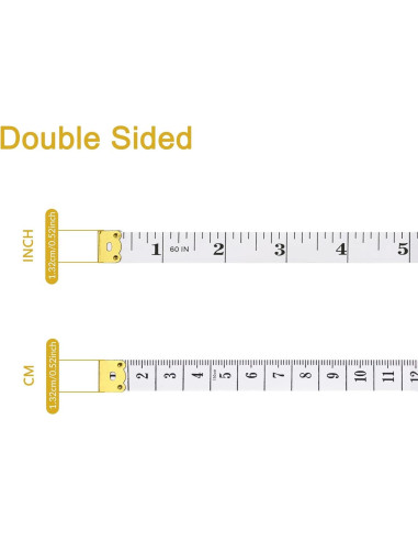 GDMINLO 2 Cintas Métricas Suaves 152.4 cm Doble Escala
