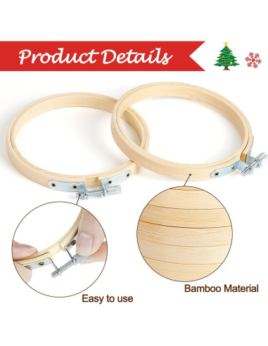 Caydo 36 Aros de Bordado 8 cm Redondos para Manualidades