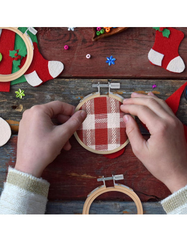 Caydo 36 Aros de Bordado 8 cm Redondos para Manualidades