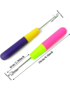 Agujas de Ganchillo Honbay 6 Piezas 16cm Rosa y Púrpura 2