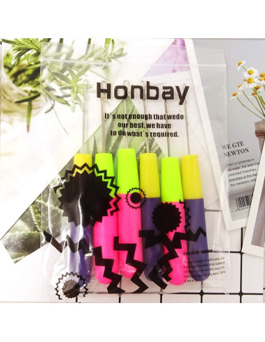 Agujas de Ganchillo Honbay 6 Piezas 16cm Rosa y Púrpura