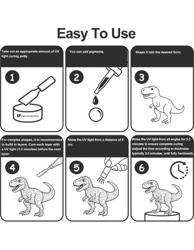 Masilla de Curado UV 100g 1DFAUL - Adhesivo Multiusos Rápido