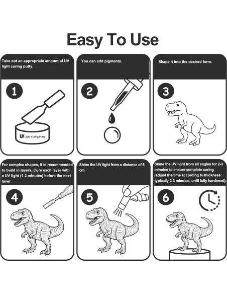 Masilla de Curado UV 100g 1DFAUL - Adhesivo Multiusos Rápido