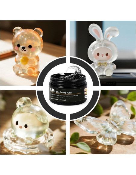 Masilla de Curado UV 100g 1DFAUL - Adhesivo Multiusos Rápido