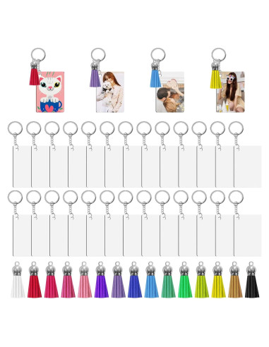 120 Piezas Plantillas de Llavero de Sublimación Metal DIY