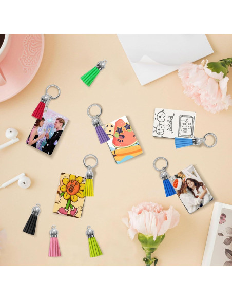 120 Piezas Plantillas de Llavero de Sublimación Metal DIY