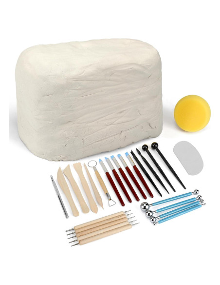Kit de Arcilla Secado al Aire Blisstime 4.54 kg con 26 Herramientas Kit de Arcilla Secado al Aire Blisstime 4.54 kg con 26 Herramientas