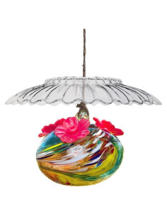 Alimentador de Colibríes de Vidrio HOLAHOMA 100 ml con Cubierta