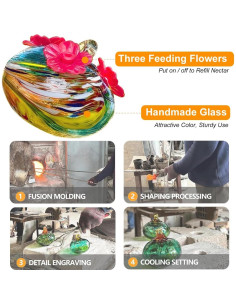 Alimentador de Colibríes de Vidrio HOLAHOMA 100 ml con Cubierta 2