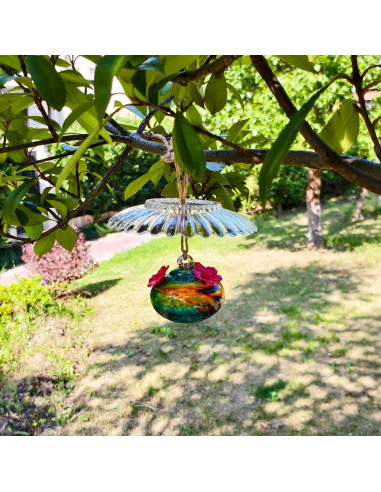 Alimentador de Colibríes de Vidrio HOLAHOMA 100 ml con Cubierta