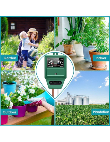 Medidor de pH del Suelo 3 en 1 Genérico - Humedad, Luz y pH