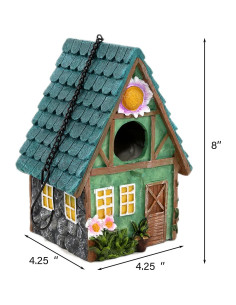 Casa de Aves Colgante JCOLUSHI 15.5x12.9x21.3cm Resina 2