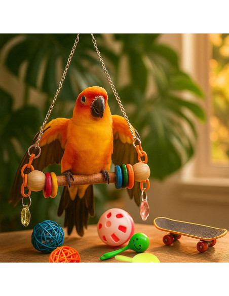 Juego de Juguetes para Periquitos Chakralux - 7 Piezas Coloridas