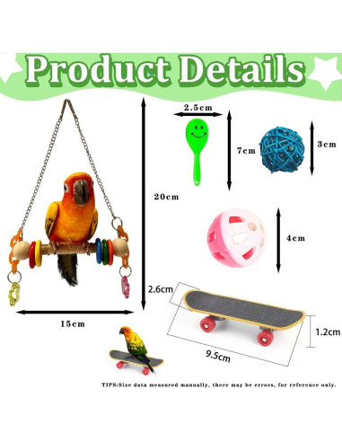Juego de Juguetes para Periquitos Chakralux - 7 Piezas Coloridas