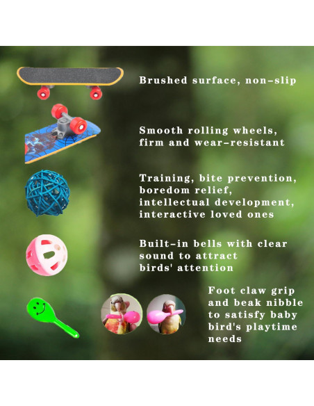 Juego de Juguetes para Periquitos Chakralux - 7 Piezas Coloridas