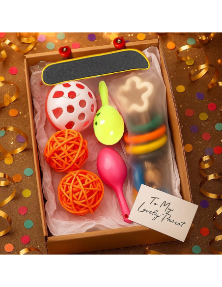 Juego de Juguetes para Periquitos Chakralux - 7 Piezas Coloridas